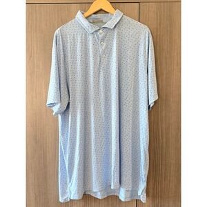 tasc Performance Mens 3XL Polo Shirt Blue Polka Dot Micro Modal Stretch